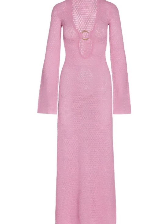 Monday Swimwear Other - Montego dress Monday swimPink Knit Long Sleeve Maxi Dress with Front Ring Detail